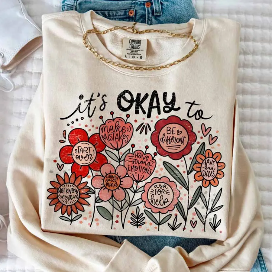 It's okay to Boho Floral Motiv - Winter Clothing Quotes incelemesi ve fiyatı