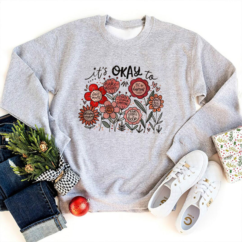It's okay to Boho Floral Motiv - Winter Clothing Quotes incelemesi ve fiyatı