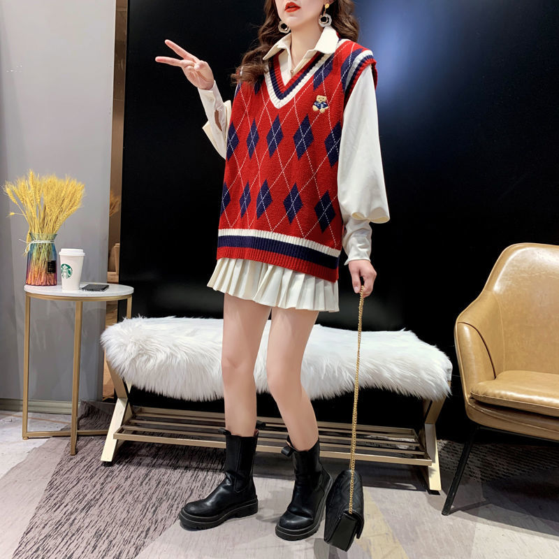 Red Knit Vests For Women Sleev - Winter Clothing Offer incelemesi ve fiyatı