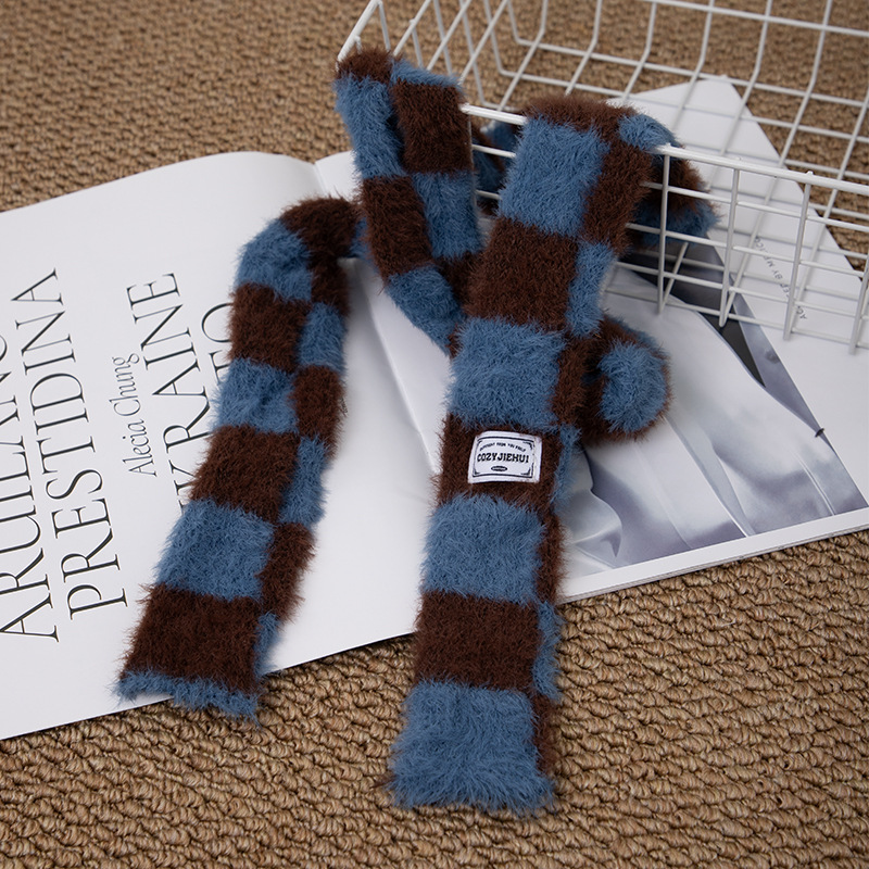 Y2k Striped Plush Narrow Long  - Winter Clothing Girls incelemesi ve fiyatı