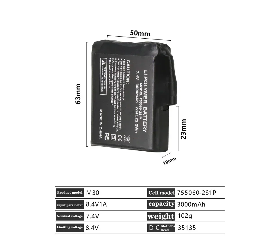 Heated Glove Battery 7.4V 3000 - Heated Insole Rechargeable incelemesi ve fiyatı