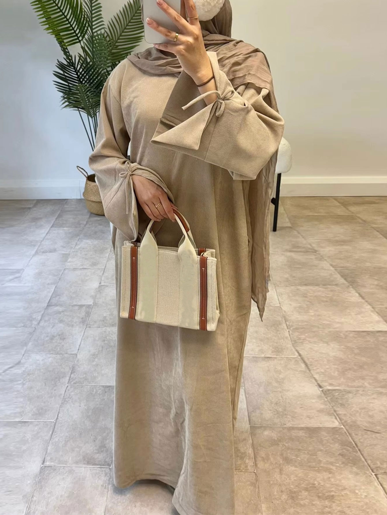 Ramadan Bow-knot Dubai Abaya D - Winter Clothing Dubai incelemesi ve fiyatı