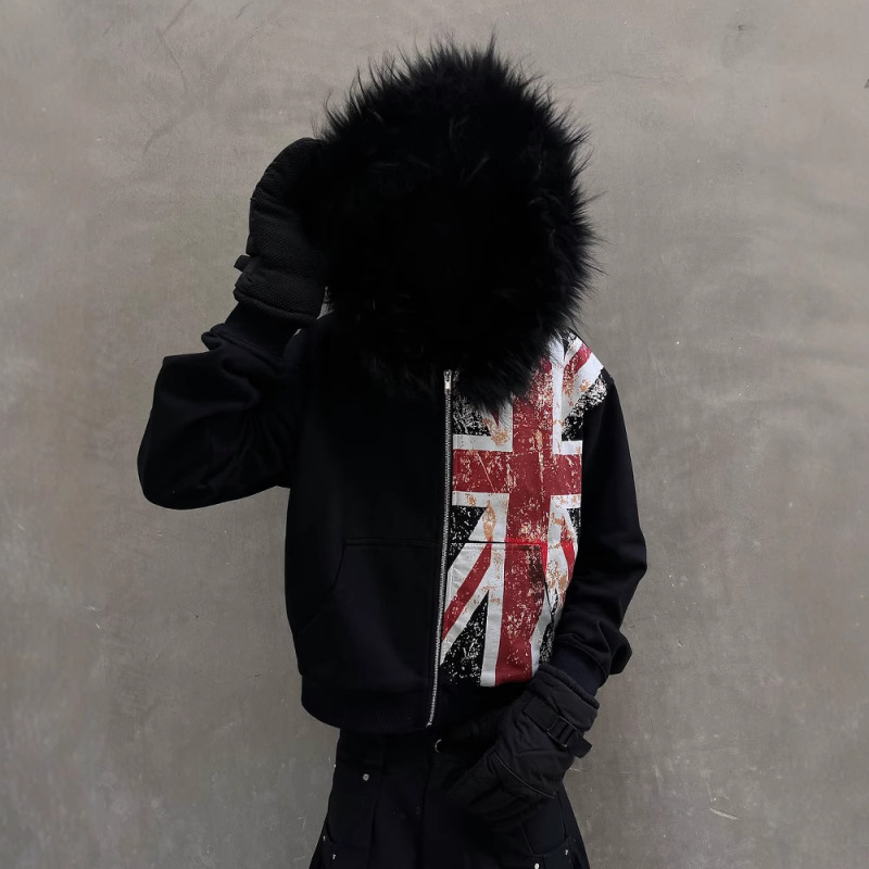 Oversized Black Faux Fur Colla - Winter Clothing Uk incelemesi ve fiyatı