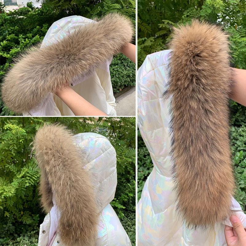 Real Fur Collar for Coat Parka - Winter Clothing Hoodie incelemesi ve fiyatı
