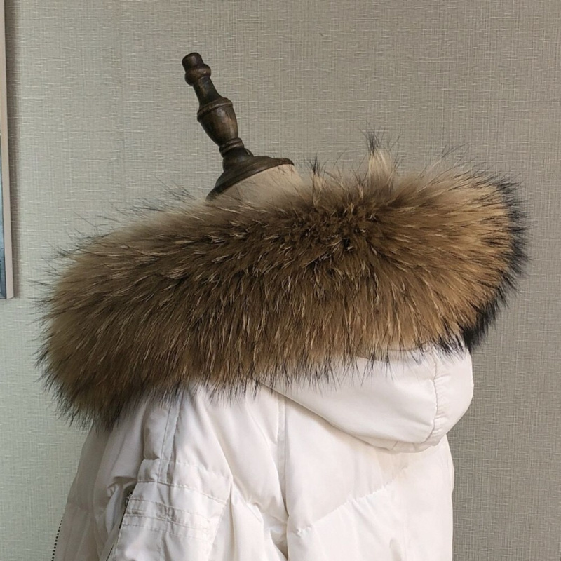 Real Fur Collar for Coat Parka - Winter Clothing Hoodie incelemesi ve fiyatı