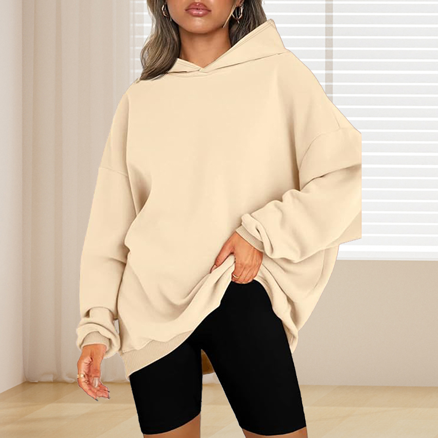 Plus Size Basic Solid Color Ho - Winter Clothing Hoodie incelemesi ve fiyatı