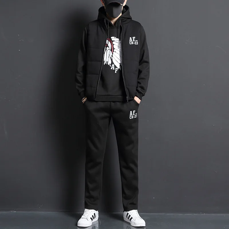 3 Pieces Set Hoodies+Vest+Pant - Winter Clothing Hoodie incelemesi ve fiyatı