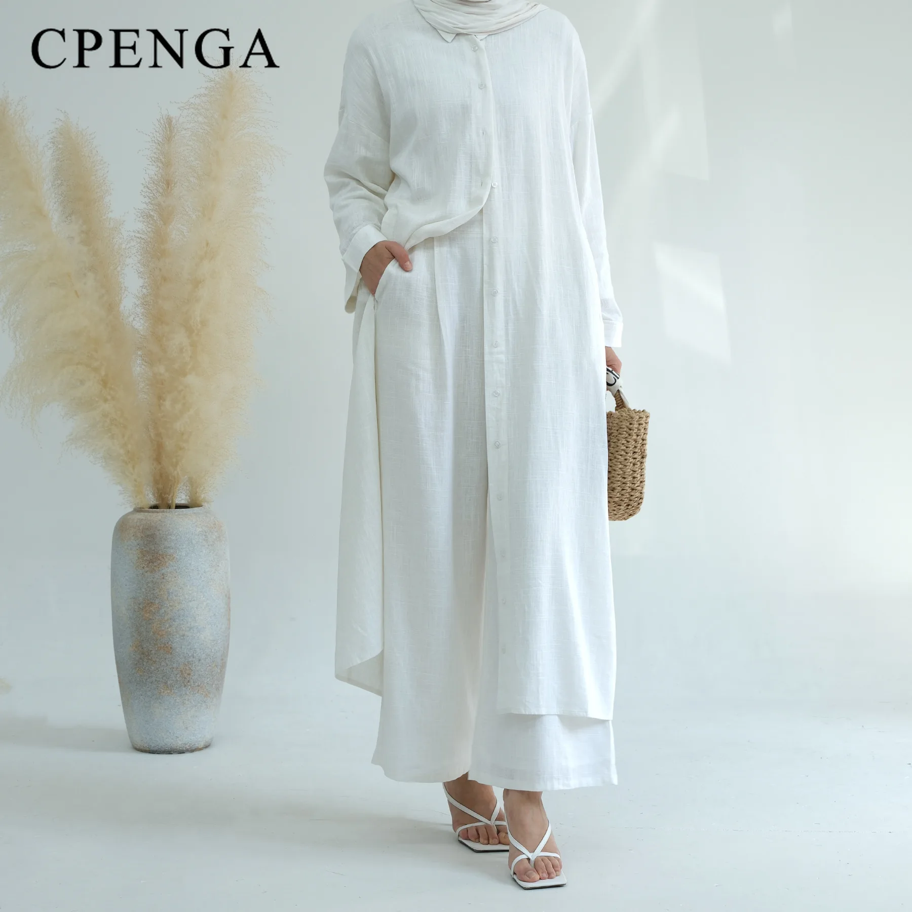 Ramadan Two Piece Linen Muslim - Winter Clothing Dubai incelemesi ve fiyatı