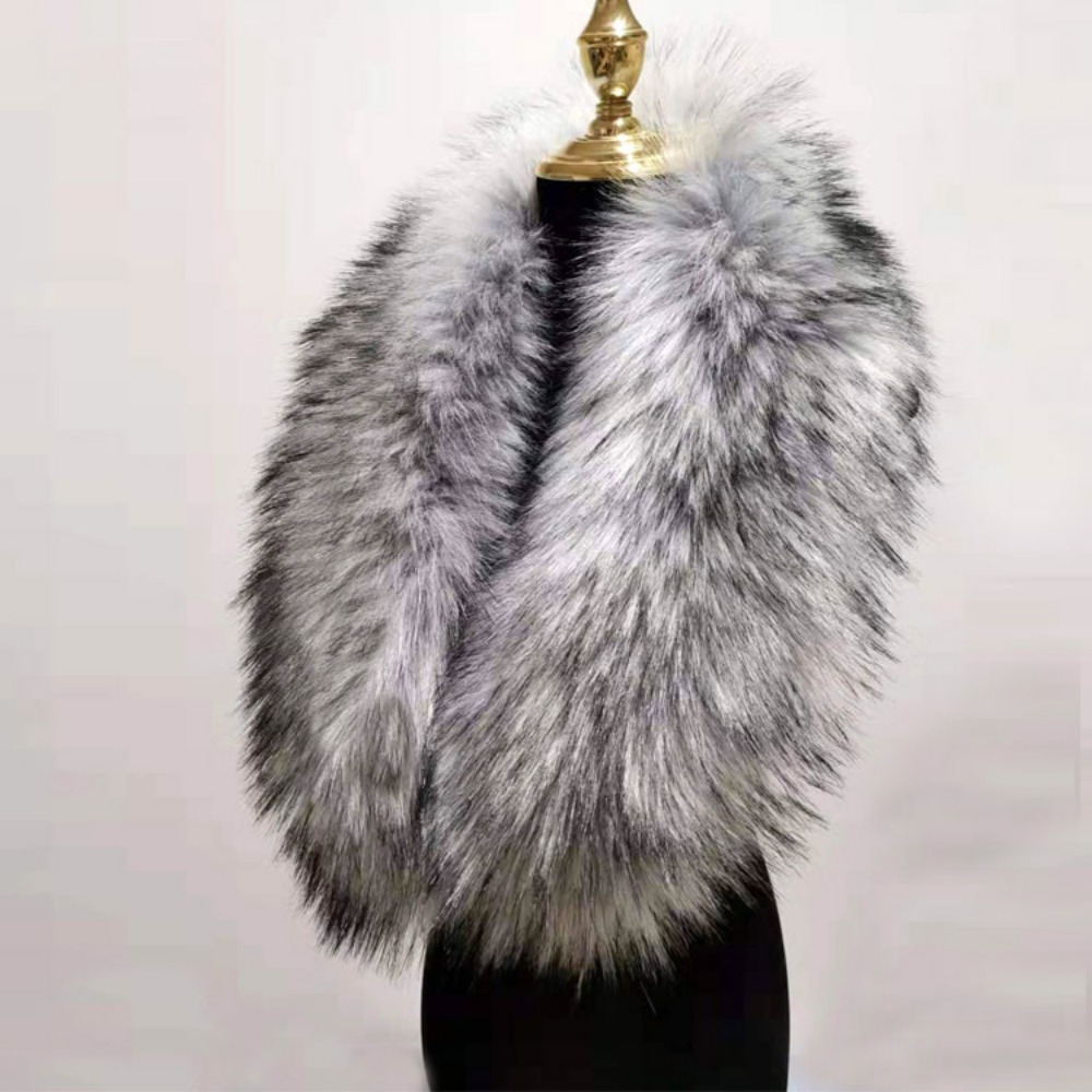 New 80cm Large Faux Fur Collar - Winter Clothing Hoodie incelemesi ve fiyatı
