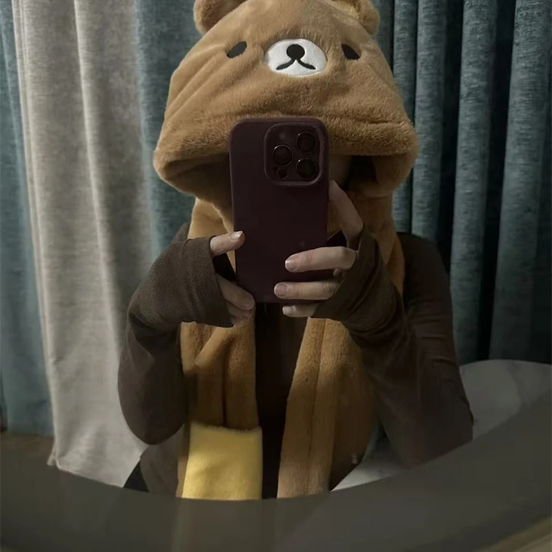 3 In 1 Plush Thick Hooded Hat  - Winter Clothing Kids incelemesi ve fiyatı