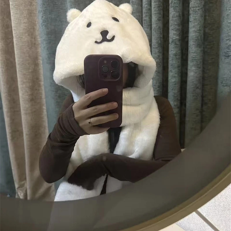 3 In 1 Plush Thick Hooded Hat  - Winter Clothing Kids incelemesi ve fiyatı