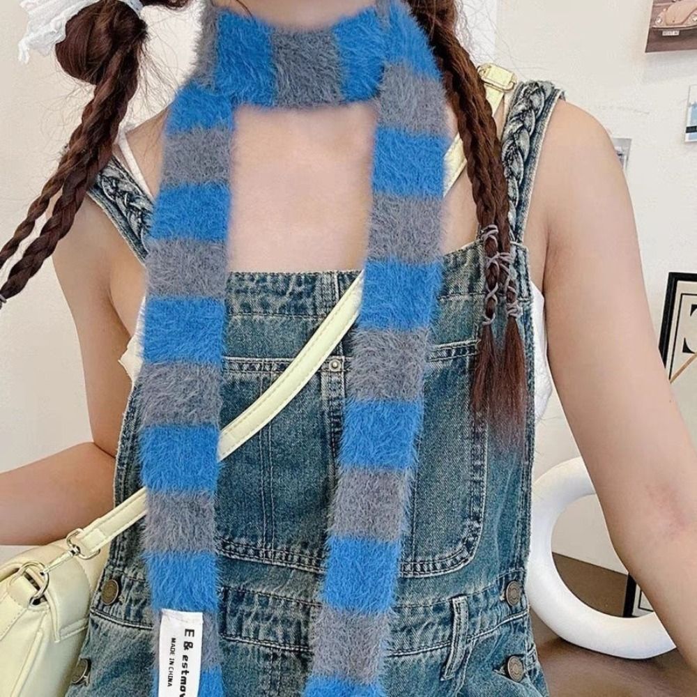 Knitted Y2K Girl Stripe Scarf  - Winter Clothing Girls incelemesi ve fiyatı